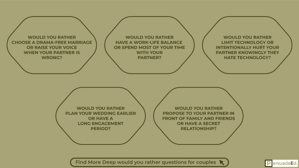 Deep would you rather questions for couples