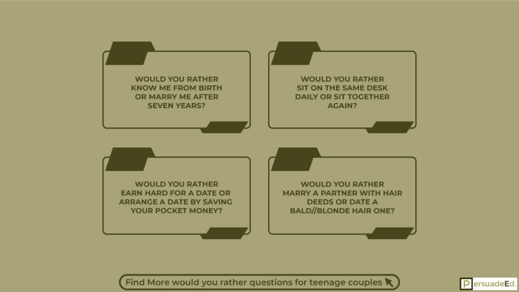 would you rather questions for teenage couples