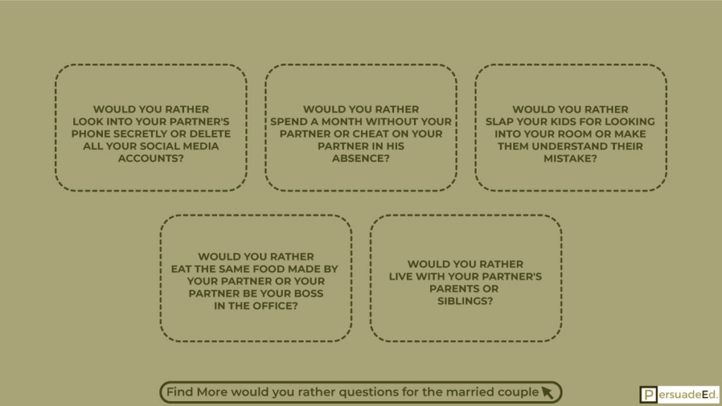 would you rather questions for the married couple