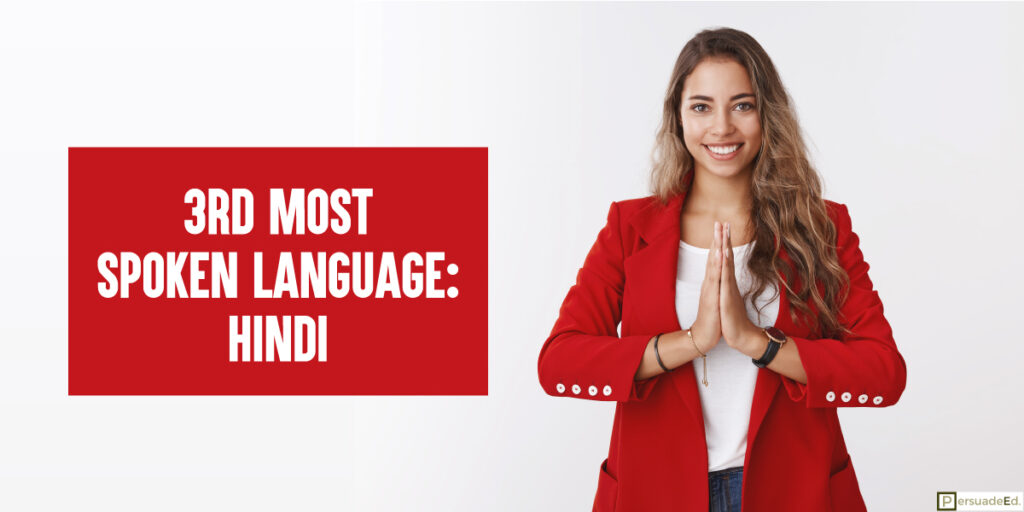 3rd Most Spoken language Hindi 